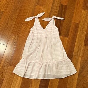 GB Girls Light Pink Striped Dress with Tie Straps
